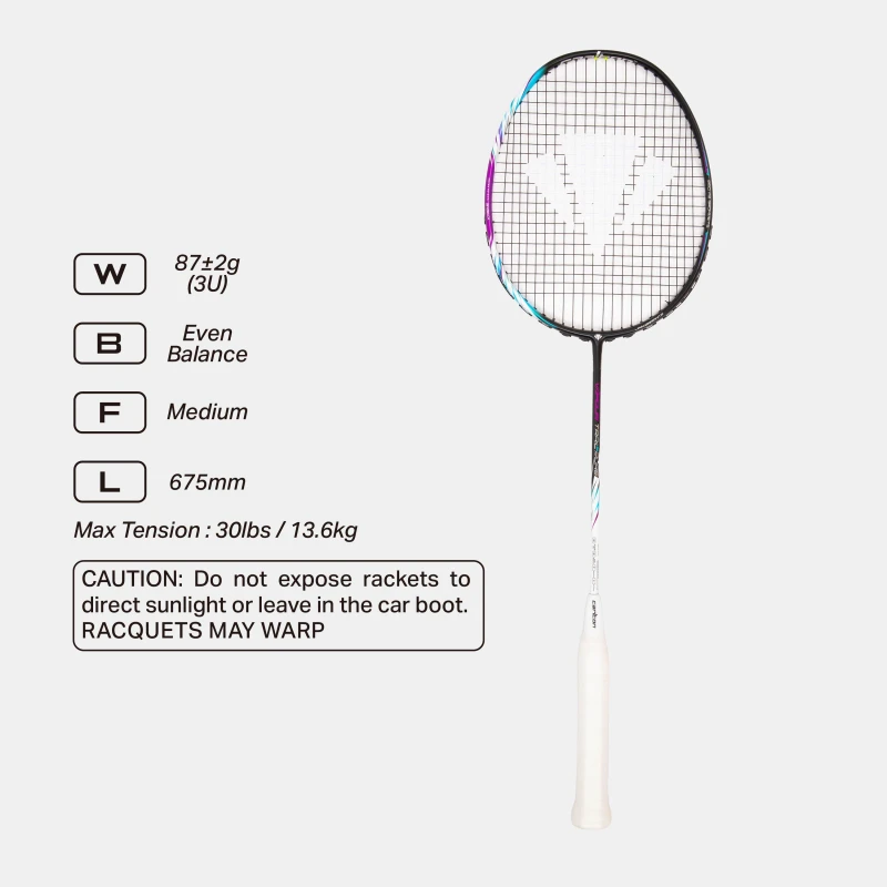 Image of Carlton Vapour Trail Pure MK2 Badminton Racket Black/Purple unisex One Size