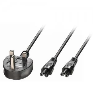 Image of Lindy 30428 power cable Black 2.5 m 2 x C5 coupler