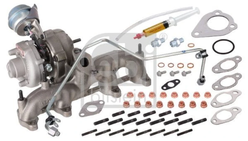 Image of FEBI BILSTEIN 192383 Turbocharger Garrett Turbo ProKit REMAN with oil supply line, with mounting kit Charger,charging system (2234)