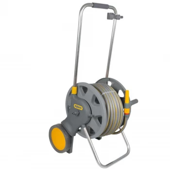 Image of Hozelock Large Wheel Hose Reel Cart 1/2" / 12.5mm 50m Grey & Yellow