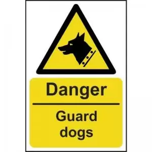 Image of Danger Guard Dogs’ Sign; Rigid 1mm PVC Board 200mm x 300mm