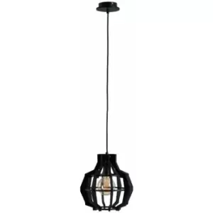 Image of Keter Bento Wire Frame Pendant Ceiling Light Black, 28cm, 1x E27