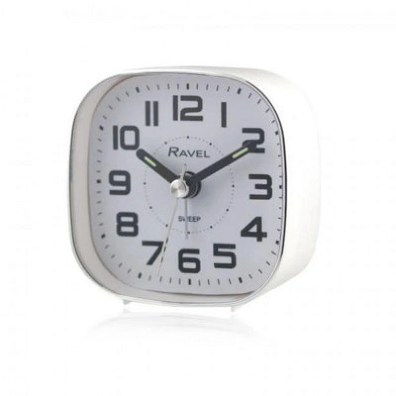 Image of Ravel Petite Quartz Bedside Alarm Clock White Rc038.4