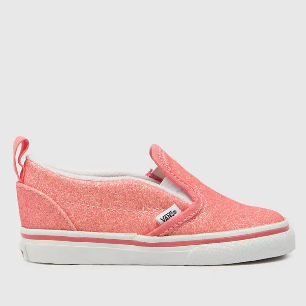 image of Vans pink classic slip-on glitter Girls Toddler trainers Pink UK 6 (EU 22½)