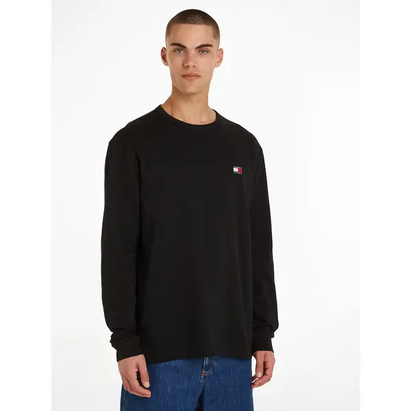 Image of Cotton Badge Logo T-Shirt with Long Sleeves