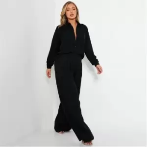 image of I Saw It First Wide Leg Trousers Co Ord - Black