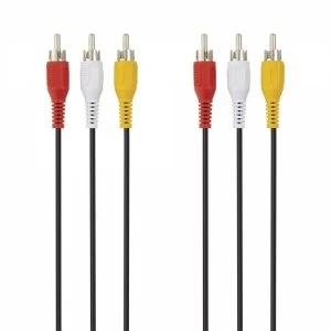 Image of Belkin 3x RCA Male/ Male AV Composite Cable Nickel Plated in Black 2m