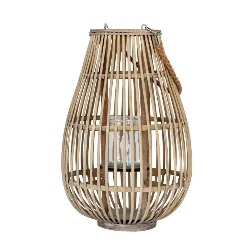 Image of Hill Interiors Ellipse Wicker Lantern in Brown Brown Unisex