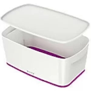 image of Leitz MyBox WOW Storage Box 5 L White, Purple Plastic 31.8 x 19.1 x 12.8 cm