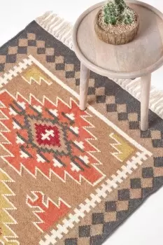 Image of Jaipur Handwoven Patterned Kilim Wool Rug