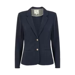 image of Yumi Navy Stretch Waffle Blazer - Blue