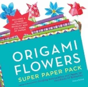Image of origami flowers super paper pack folding instructions and paper for hundred