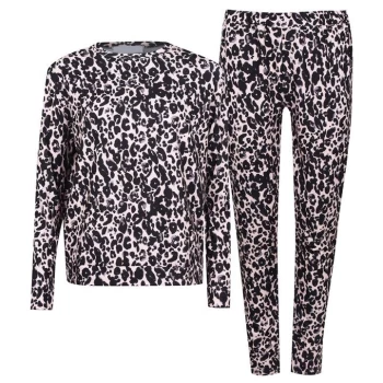 image of Miso Top and Cuffed Joggers Tracksuit Loungewear Co Ord Set - Pink