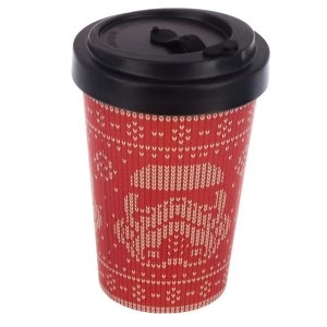 image of The Original Stormtrooper Red Christmas Reusable Screw Top Bamboo Composite Travel Mug