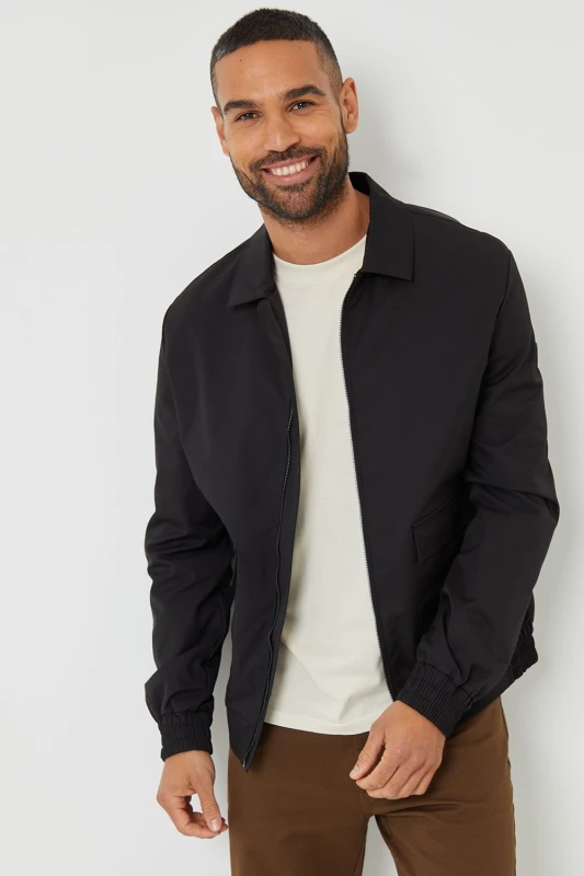 Image of Threadbare Sonton Patch Pocket Collared Zip-Through Jacket - Black M