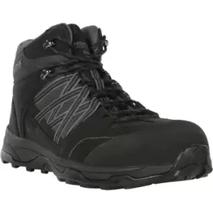 Image of Regatta Mens Claystone Safety Boots (11 UK) (Black/Granite) - Black/Granite