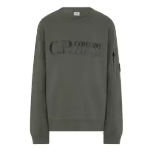 image of CP COMPANY Double Logo Sweater - Green