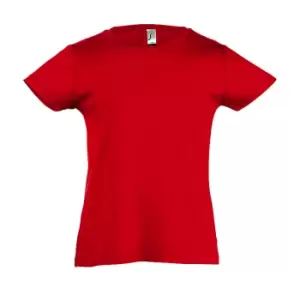 Image of SOLS Girls Cherry Short Sleeve T-Shirt (10yrs) (Red)