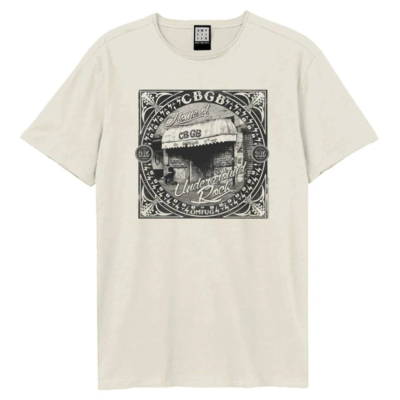 Image of Amplified Mens CBGB Underground Rock T-Shirt in Off-White Size: Large Off-White Male L