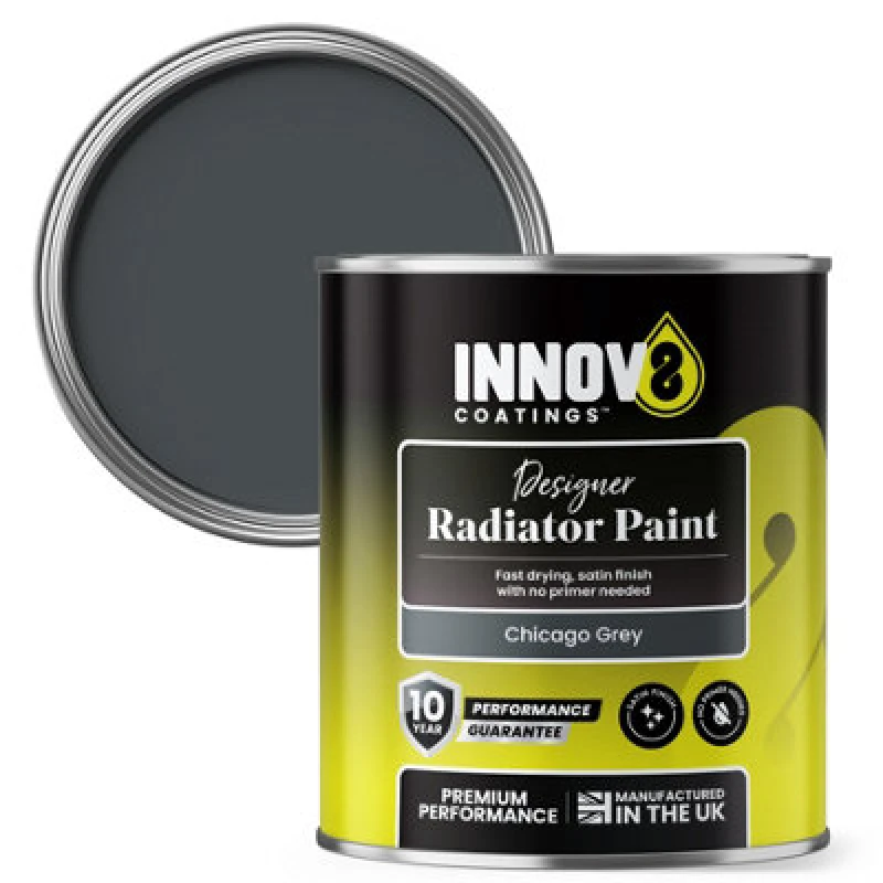 Image of Innov8 Coatings Designer Radiator Paint - Chicago Grey - 750 Ml - Satin Finish