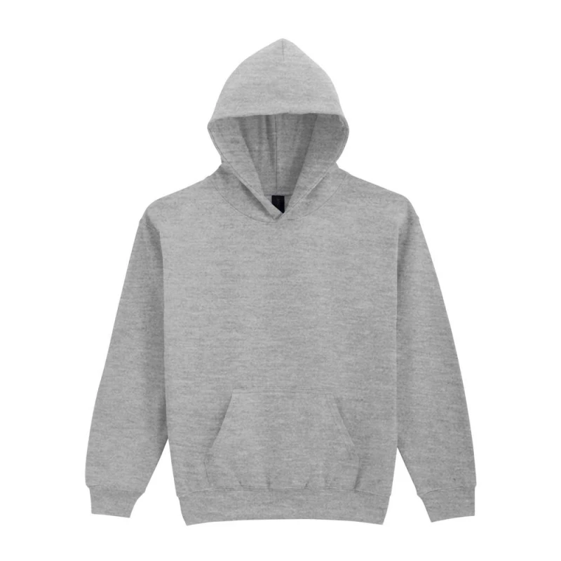 Image of Gildan Fleece Midweight Classic Hoodie in Grey Size: 5-6 Years Grey Unisex 5-6 Years