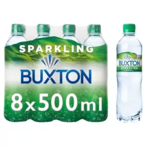 image of Buxton Sparkling Natural Mineral Water, 8x500ml