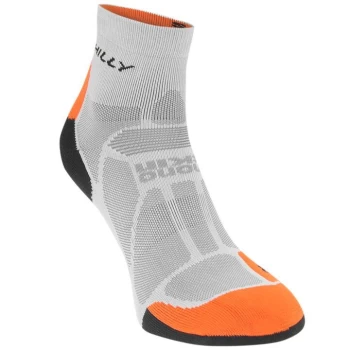 Image of Hilly Marathon Ankle Socks Mens - Granite/Orange