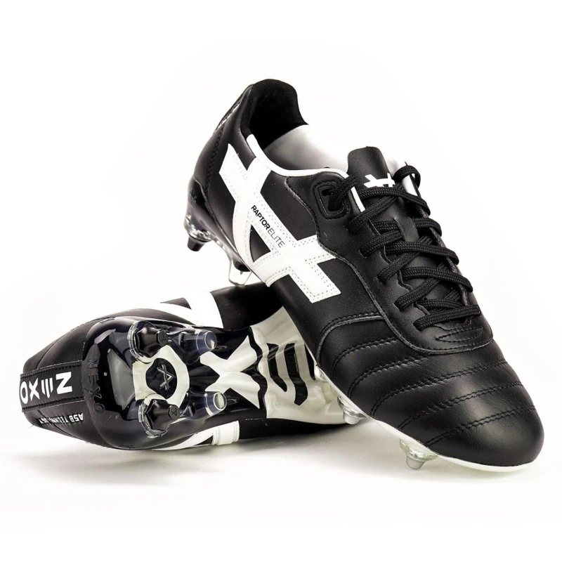 Image of OXEN Raptor Elite Adults Artificial Ground Rugby Boots Black/White unisex 7 (41)