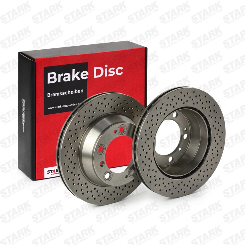 Image of STARK SKBD-0023045 Brake disc Rear Axle, perforated/vented, Cast Iron, Uncoated, Untreated, without bolts/screws Cast Iron Brake Disc (82)