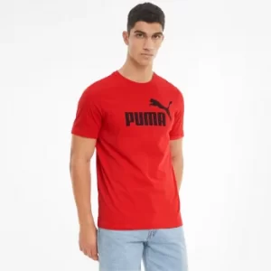 image of PUMA Essentials Logo Mens T-Shirt, High Risk Red, size 2X Large, Clothing