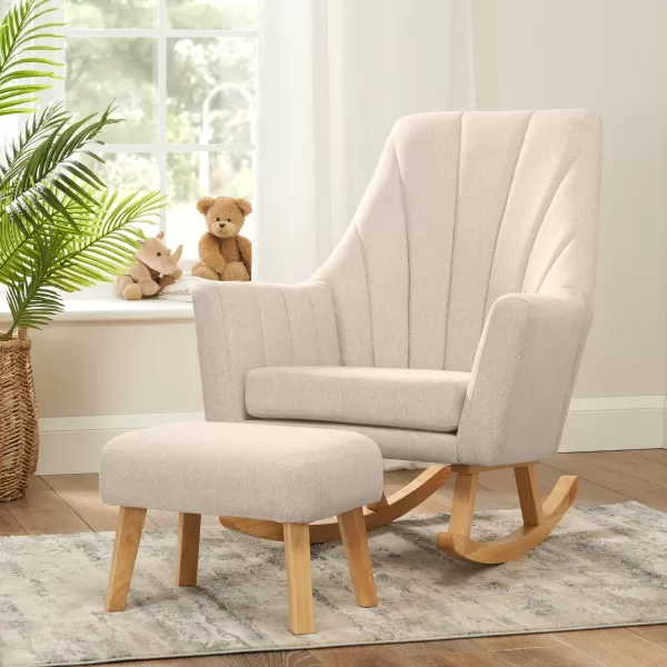 Image of Tutti Bambini Jonah Rocking Nursing Chair With Footstool- Stone