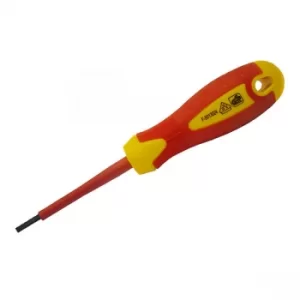 image of Faithfull FAISDVDE25 VDE Soft Grip Screwdriver Parallel Slotted Ti...