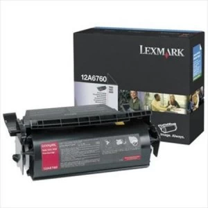 Image of Lexmark 12A6760 Black Laser Toner Ink Cartridge