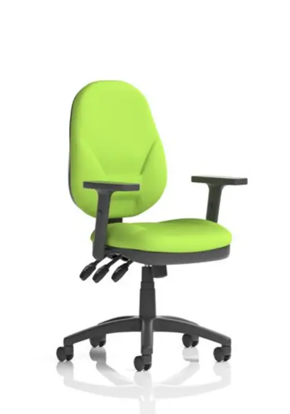 Image of Eclipse XL III Eclipse XL Lever Task Operator Chair Bespoke With Height Adjustable Arms In Lime KCUP0890