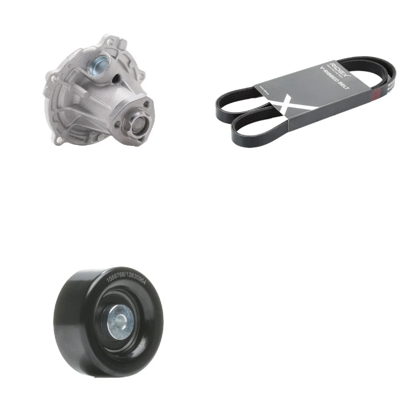 Image of RIDEX 4172P0065 Water Pump + V-Ribbed Belt Kit Water Pump + V-Ribbed Belt Kit (4172)