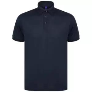 image of Henbury Mens Piqu Polo Shirt (S) (Navy)