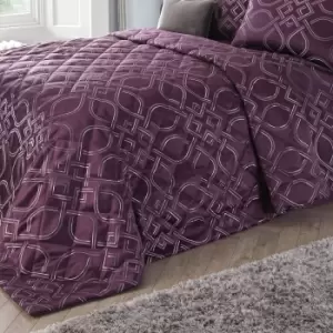 Image of Laurence Llewelyn-Bowen Tie The Knot Damson Bedspread Purple