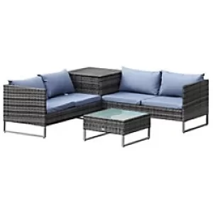 Image of Outsunny Rattan Sofa Set 860-114 Grey