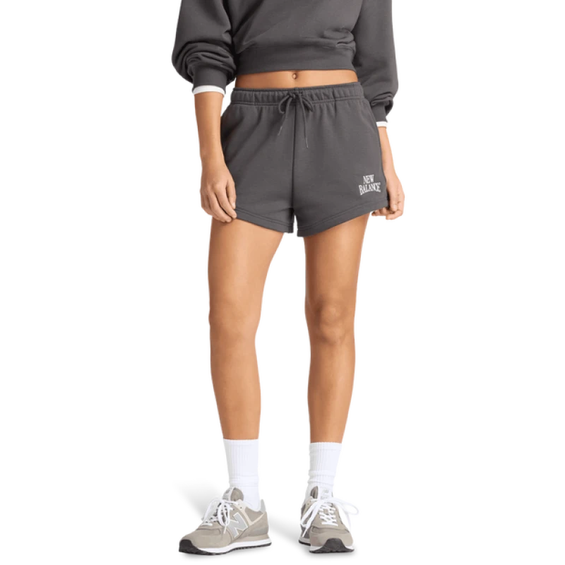 Image of New Balance Terry|Trackside Women Shorts - Black - Size S - Cotton Jersey