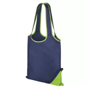 image of Result Core Compact Shopping Bag (Pack of 2) (One Size) (Navy/Lime)