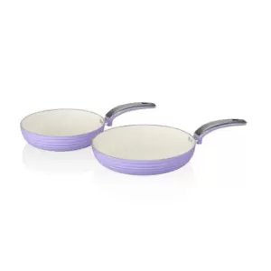 Image of Swan Retro 2 Piece Frying Pan Set - Purple
