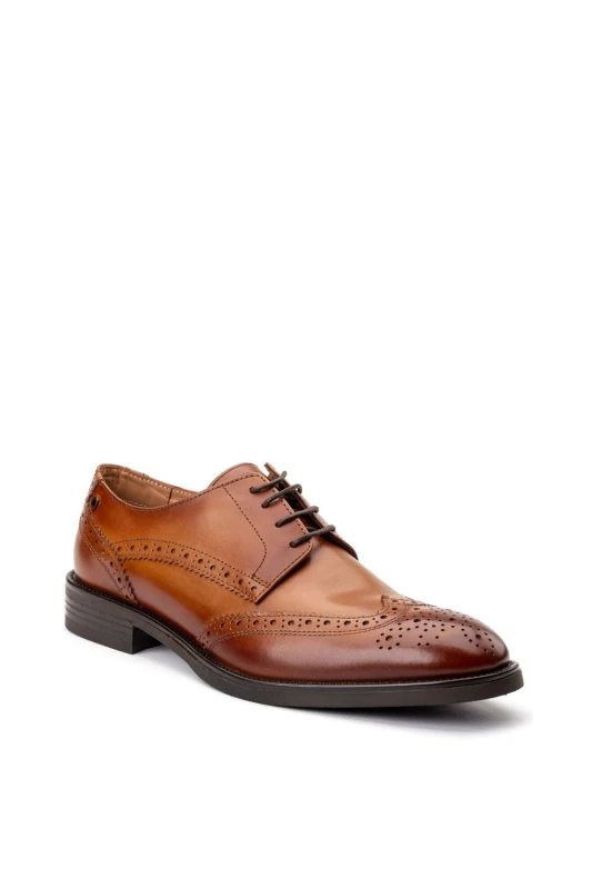 Image of Base London Base London Men Pocket Brogue Shoe in Tan Size: 8 Tan 8 Male 5063294195529