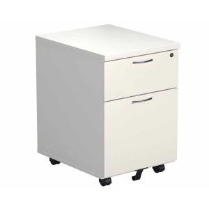 image of TC Office 2 Drawer Mobile Pedestal with Filing Drawer Height 595mm, White