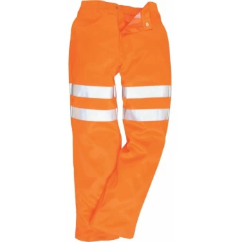Image of RT45 Hi-vis Polycotton Orange Railway Trouser - 2XL Reg - Portwest