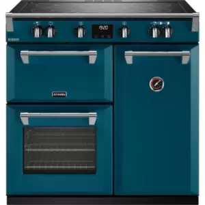 image of Stoves Richmond Deluxe ST DX RICH D900Ei TCH KTE Electric Range Cooker with Induction Hob - Kingfisher Teal - A Rated