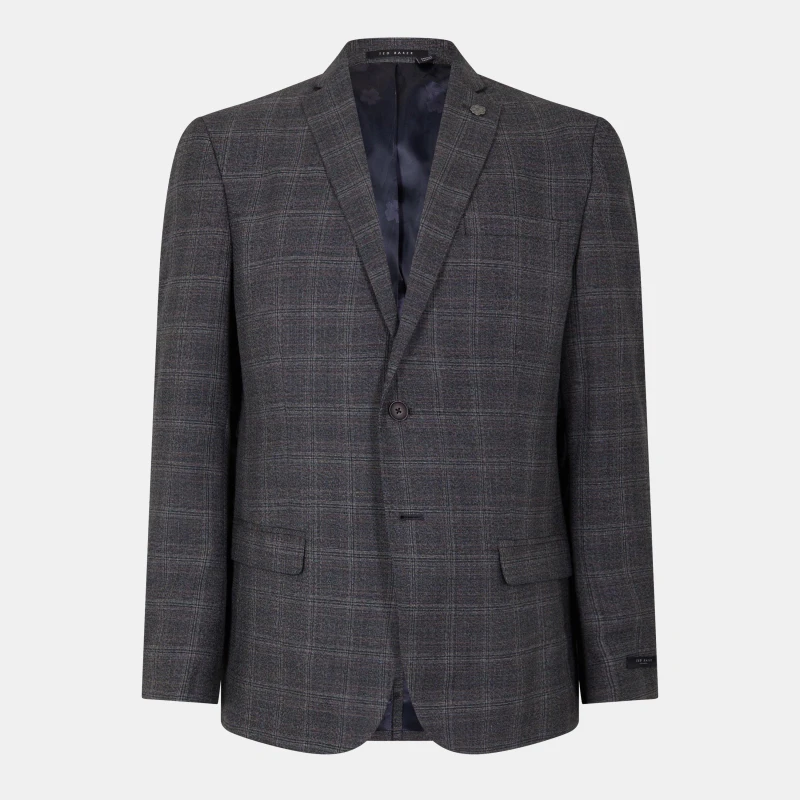 Image of Ted Baker Mens Heritage Check Suit Jacket Grey male 36 (46)