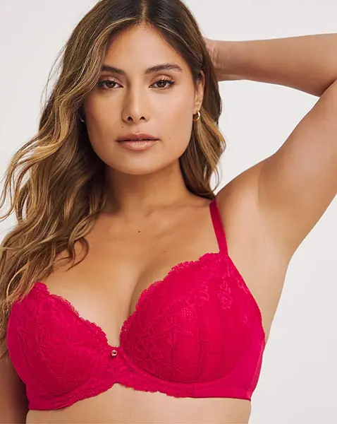 Image of Ann Summers Ann Summers Sexy Lace Plunge Bra Red RED Female 34E IH17436
