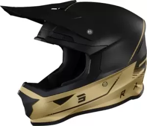 Image of Shot Furious Raw 3.0 Motocross Helmet, black-gold Size M black-gold, Size M