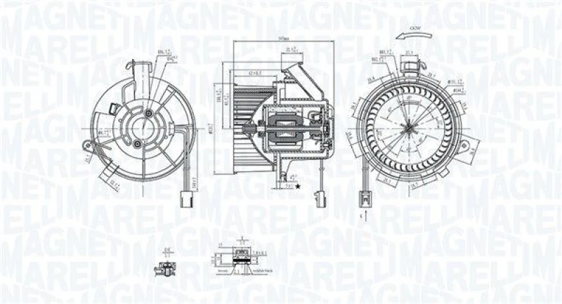 Image of MAGNETI MARELLI Heater blower motor MAGNETI MARELLI 069412290010