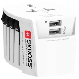 image of Skross 1.302960 Travel adapter MUV USB (2xA)